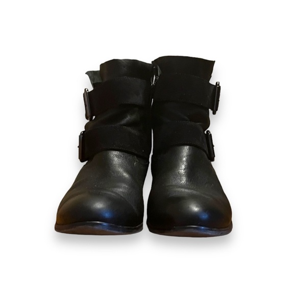 Paul Green Denver Belted Biker Black Leather Boot Black Women Size 8.5 US - Picture 5 of 10